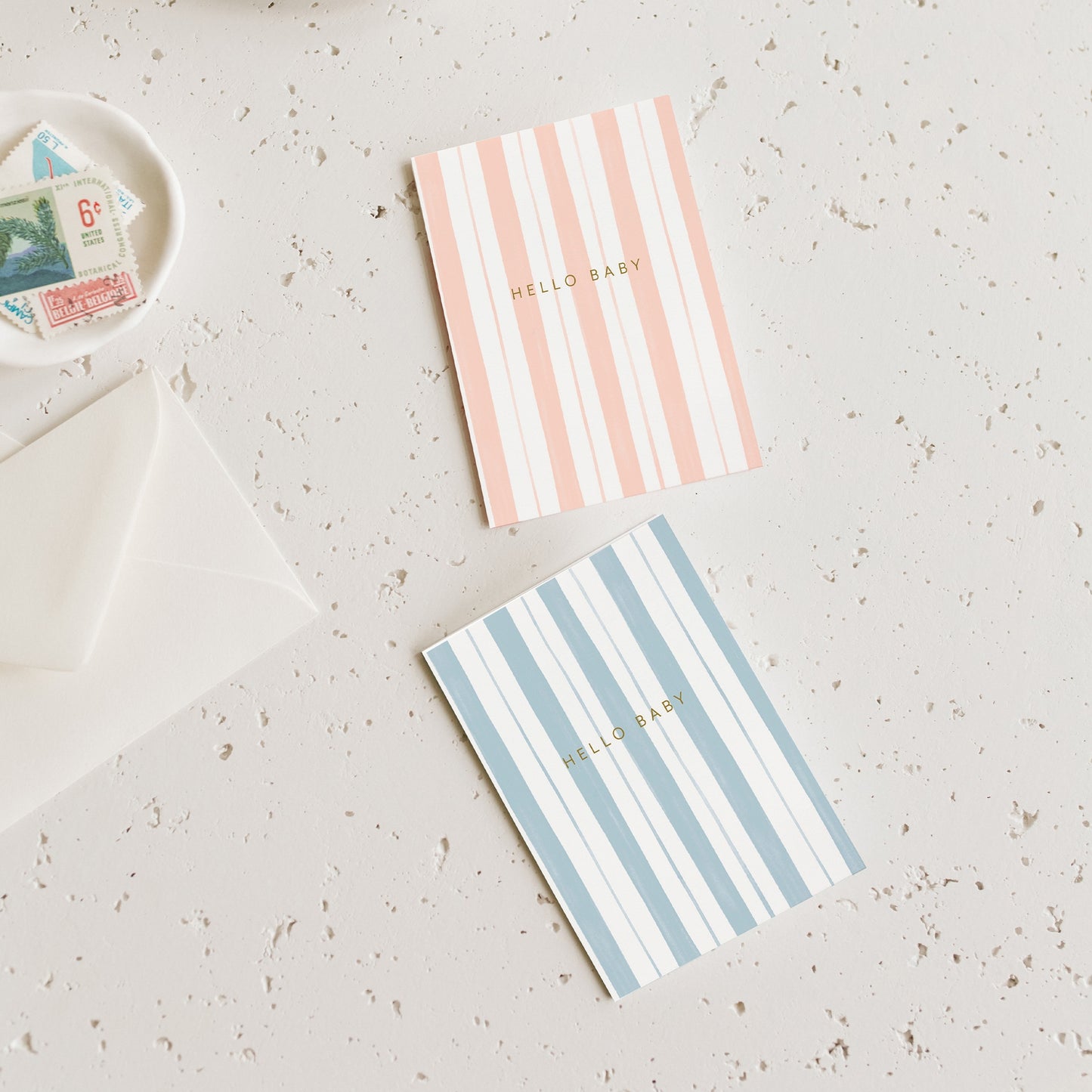 Hello Baby Mini Card - Blue