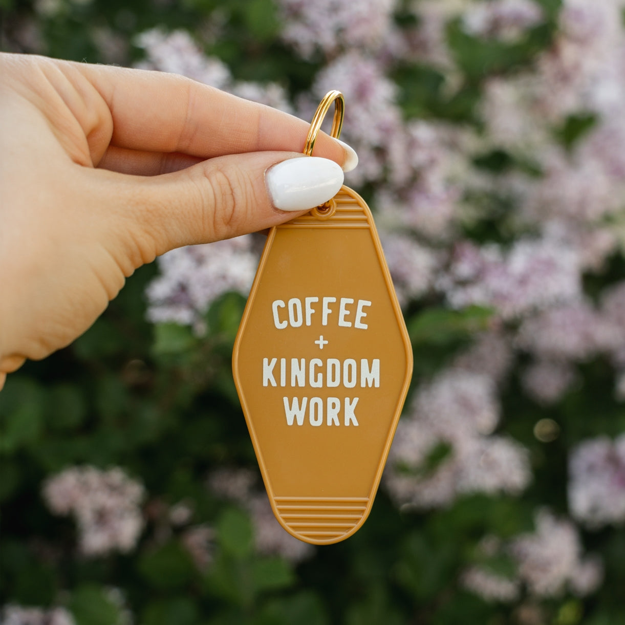 Coffee and Kingdom Work Keychain