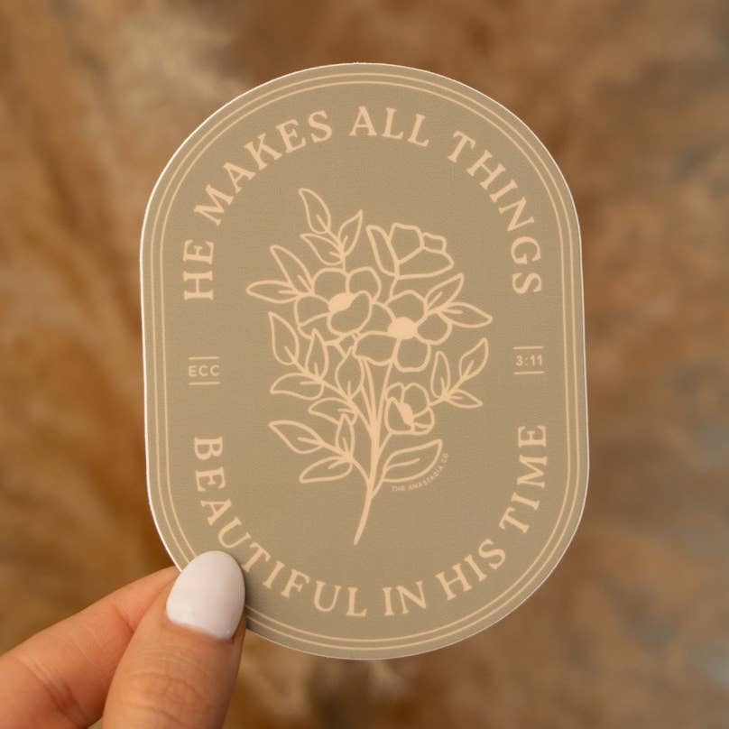He Makes All Things Beautiful Floral Sticker