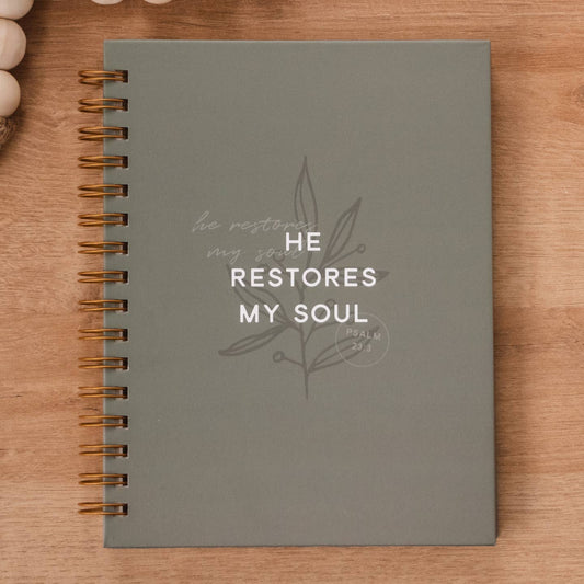 He Restores My Soul Hardcover Journal